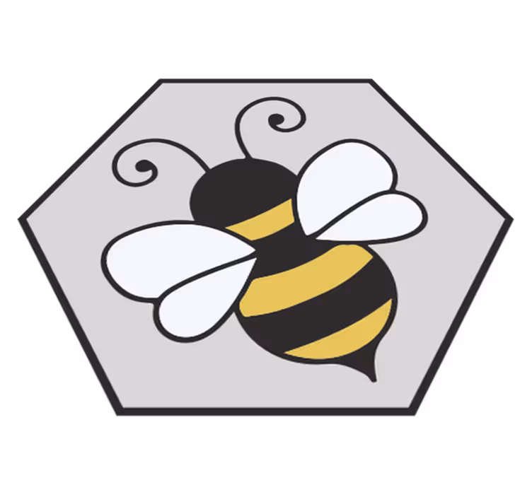 Tapis vinyle animal design hexagonal abeille - TenStickers