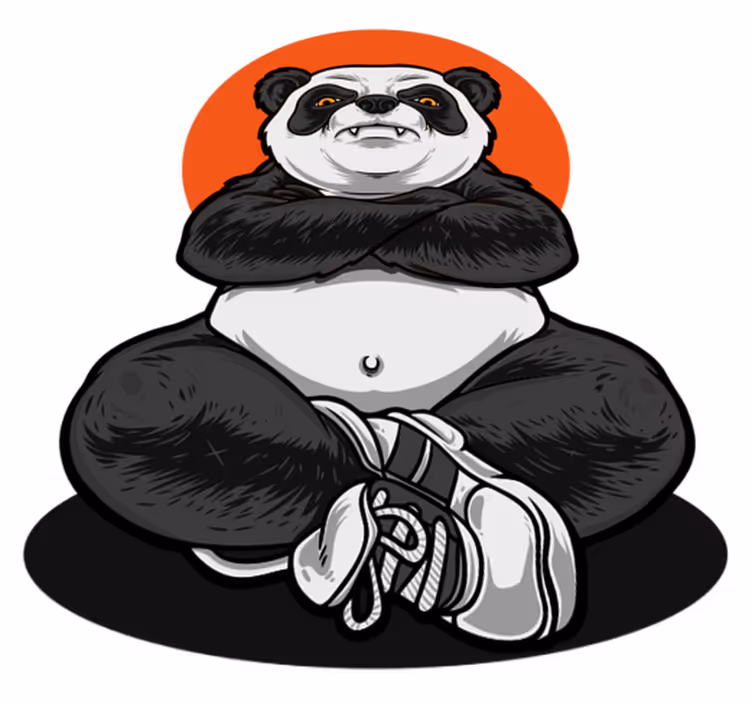 Tapis vinyle animal panda Étreignant la calme - TenStickers