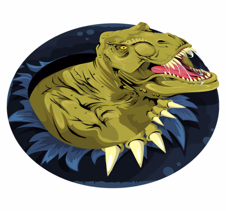Tapis vinyle animal tête de tyrannosaure rex - TenStickers