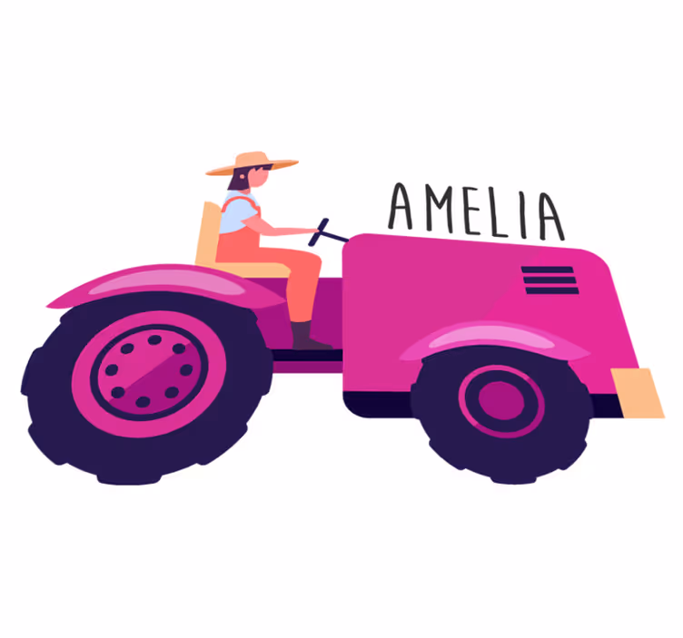 Tapis vinyle animal aventure tracteur personnalisée - TenStickers