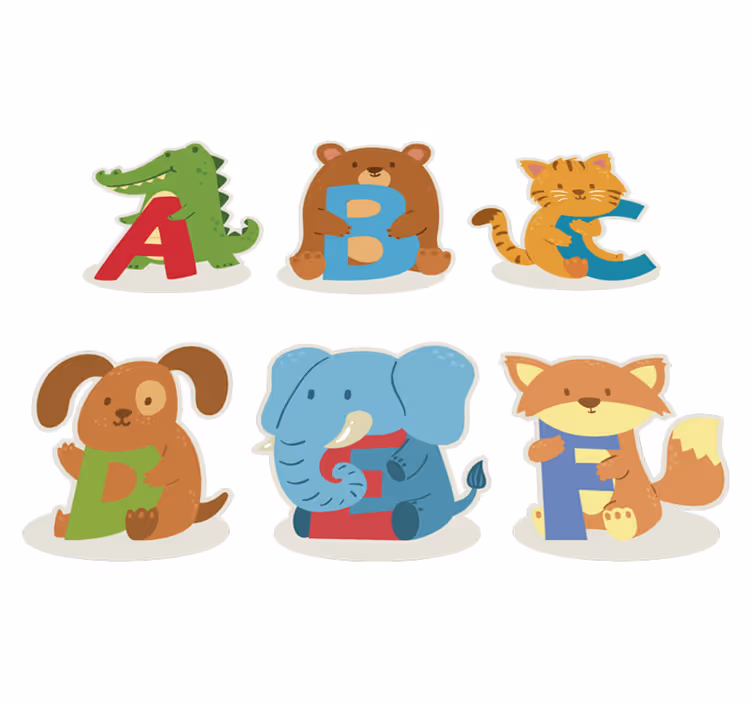 Tapis vinyle animal alphabet d'animaux enfant - TenStickers