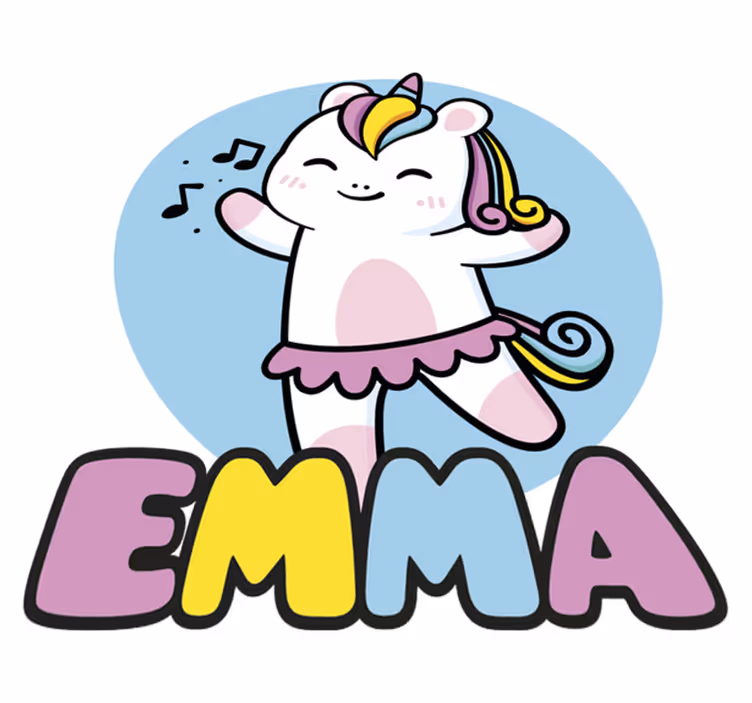 Tapis vinyle animal licorne ballerine - TenStickers
