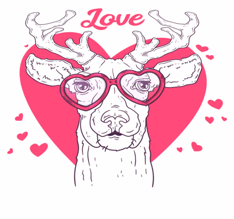 Tapis vinyle animal amour du cerf - TenStickers