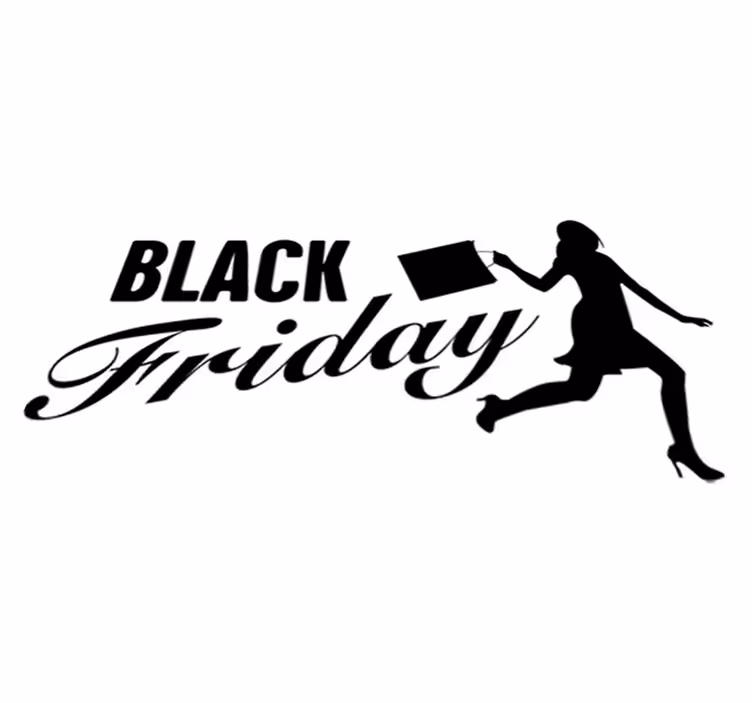 Tapis vinyle black friday femme qui fait du shopping - TenStickers