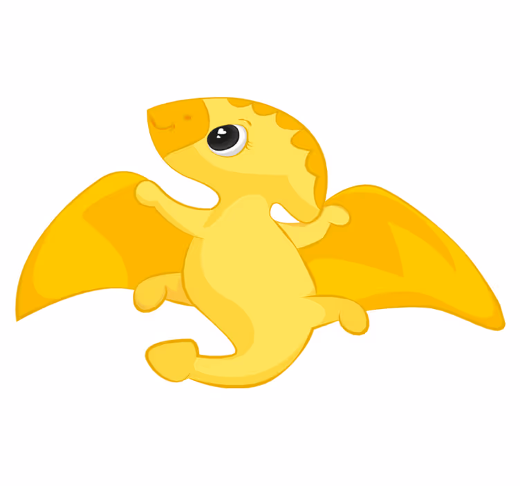 Tapis vinyle animal dragon jaune joyeux - TenStickers