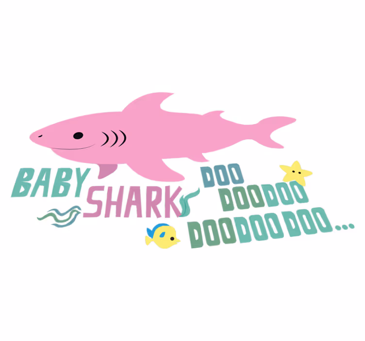 Tapis vinyle animal paroles de la chanson baby shark - TenStickers