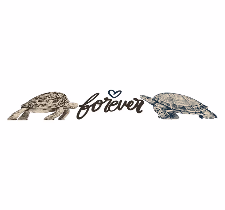Tapis vinyle animal citation d'amour des tortues - TenStickers