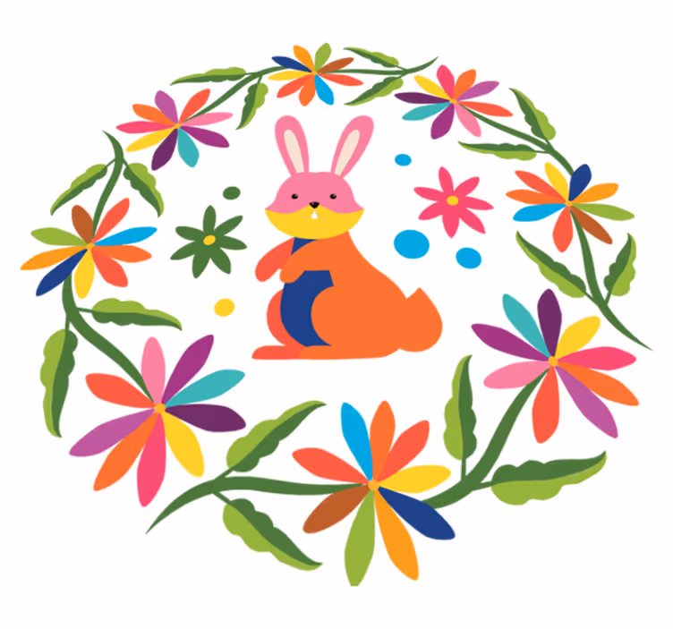 Tapis vinyle animal design de lapin coloré - TenStickers