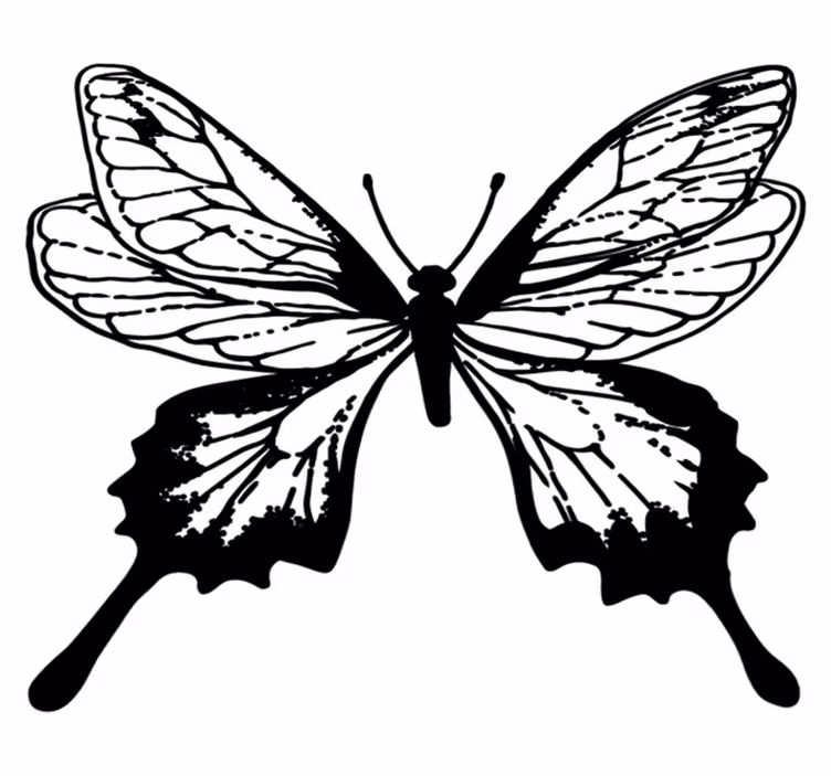 Tapis vinyle animal contour de papillon gracieux - TenStickers