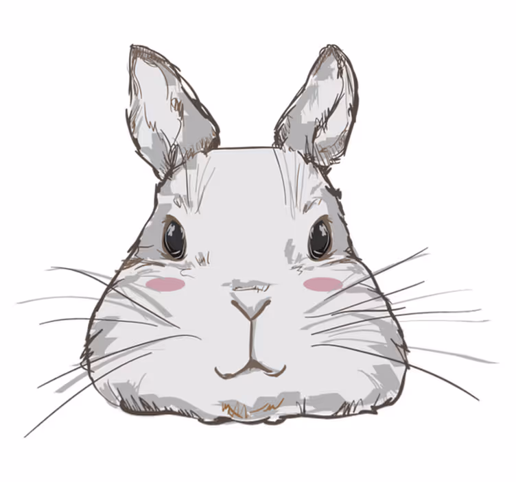 Tapis vinyle animal tête de lapin mignonne - TenStickers