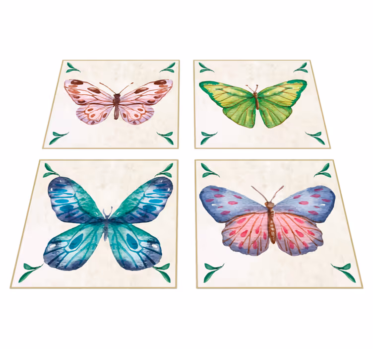 Tapis vinyle animal designs de papillons vifs - TenStickers