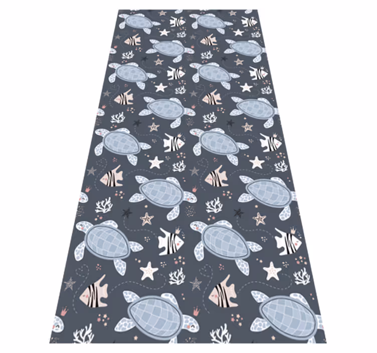 Tapis vinyle animal tortues et poissons sous-marins - TenStickers