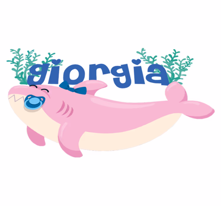 Tapis vinyle animal requin bébé avec prénom fille - TenStickers