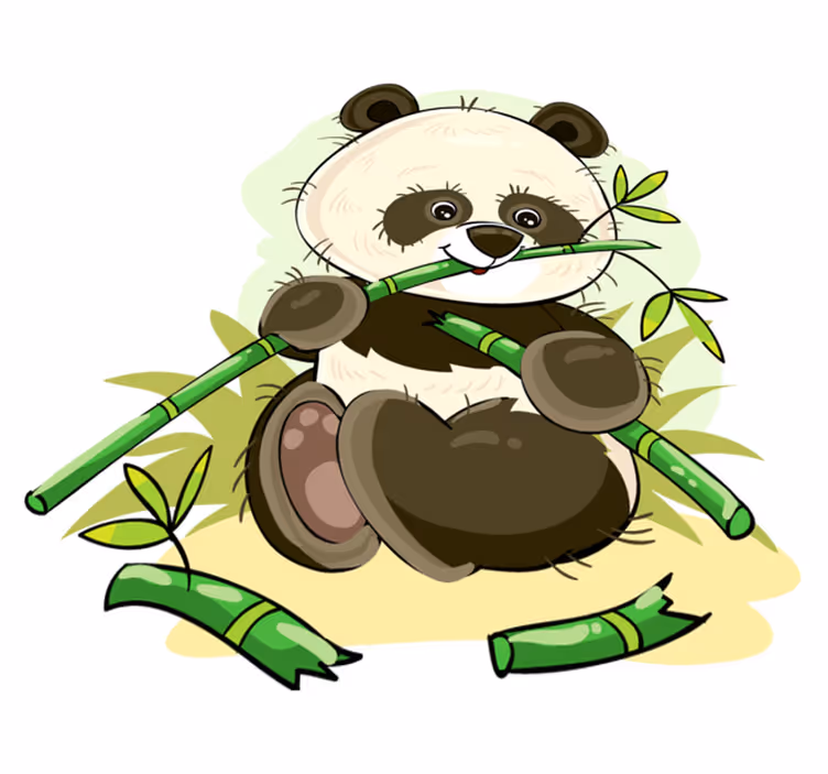 Tapis vinyle animal emblème panda mignon - TenStickers