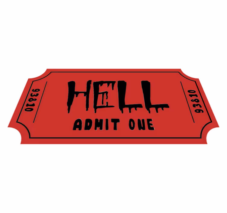 Tapis vinyle pour halloween billet pour l'enfer - TenStickers