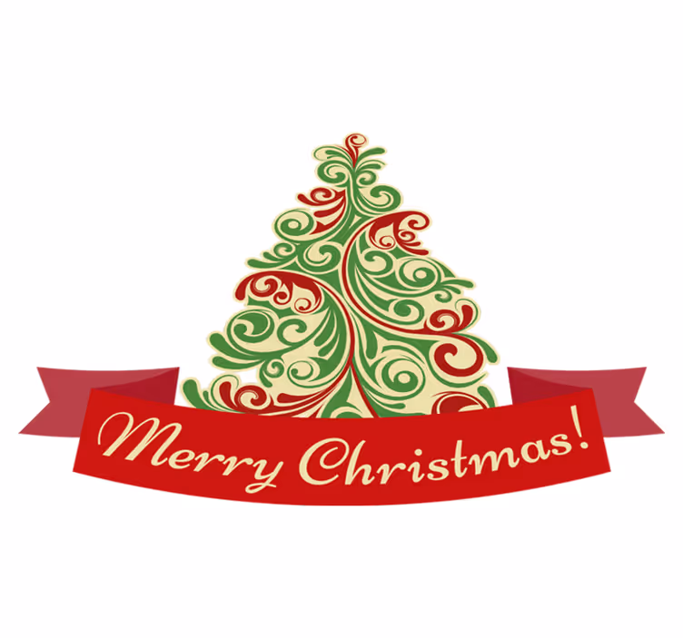Tapis vinyle noël arbre classique avec message - TenStickers