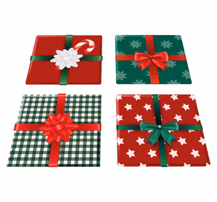 Tapis vinyle noël pack de carreaux cadeaux - TenStickers