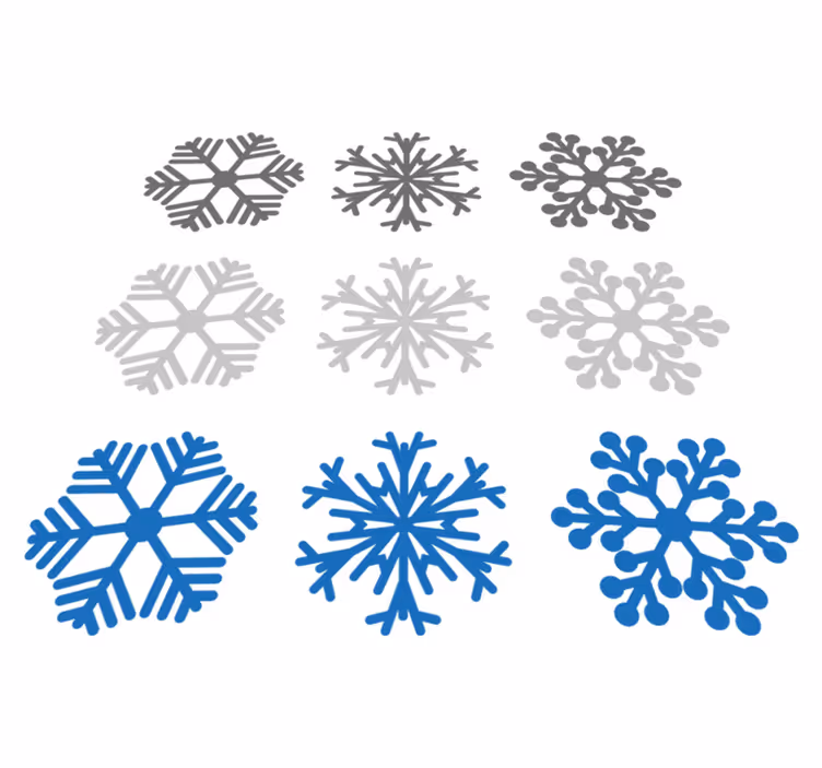 Tapis vinyle noël flocons de neige gris et bleu - TenStickers