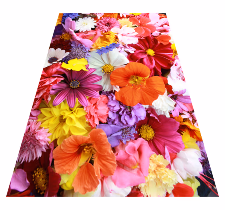 Tapis vinyle fleurs et plantes nombreuses et colorées - TenStickers