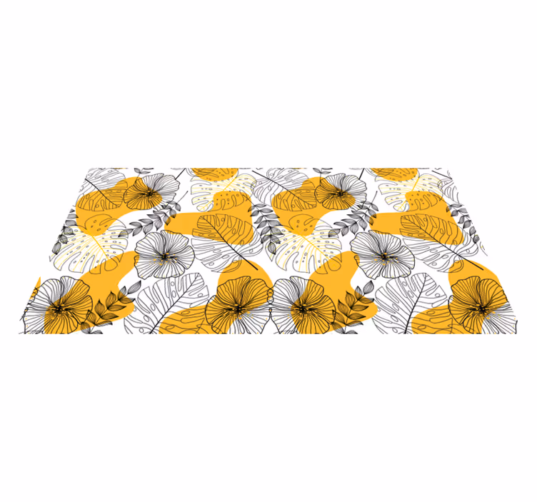 Tapis vinyle fleurs et plantes design floral kallax - TenStickers