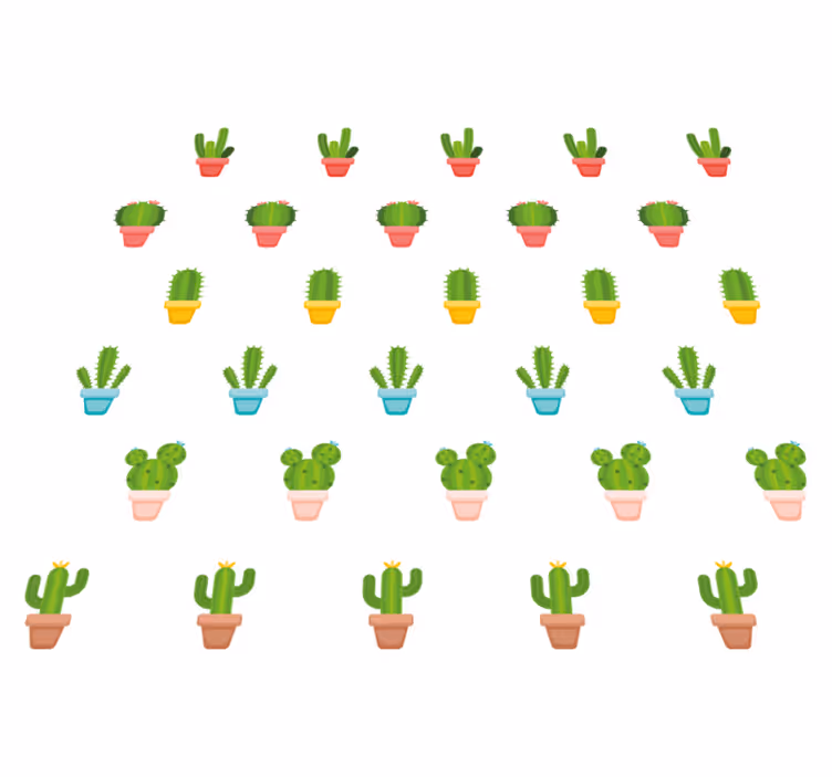 Tapis vinyle fleurs et plantes motifs cactus - TenStickers