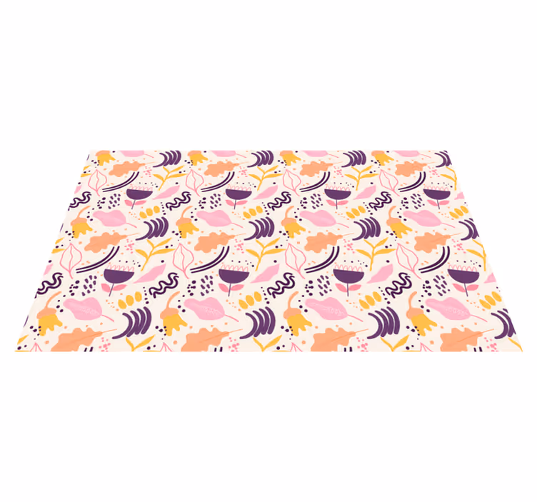 Tapis vinyle fleurs et plantes inspiration florale vivante - TenStickers