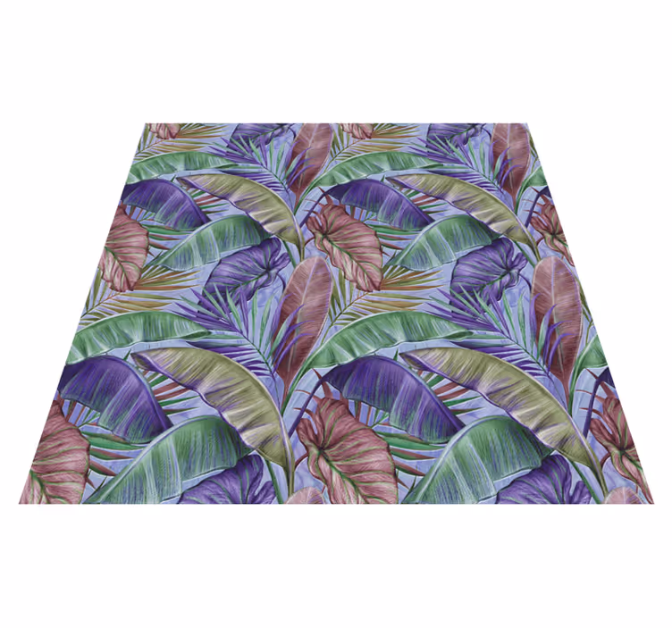 Tapis vinyle fleurs et plantes motif feuilles tropicales - TenStickers