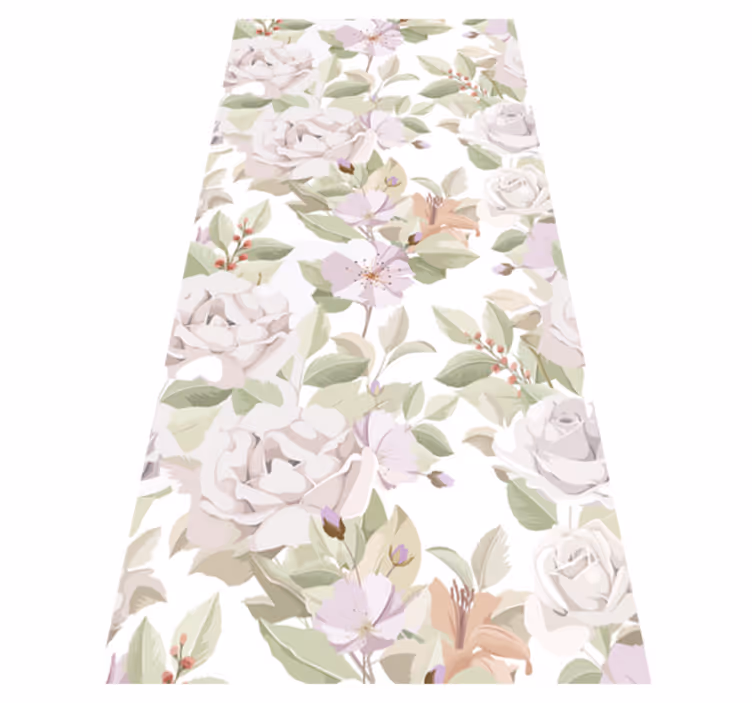 Tapis vinyle fleurs et plantes motif floral élégant - TenStickers