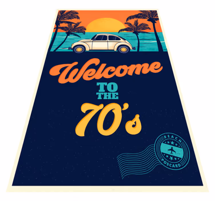Tapis vinyle rétro bienvenue dans les années 70 - TenStickers