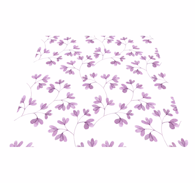 Tapis vinyle fleurs et plantes design rose feuilles - TenStickers