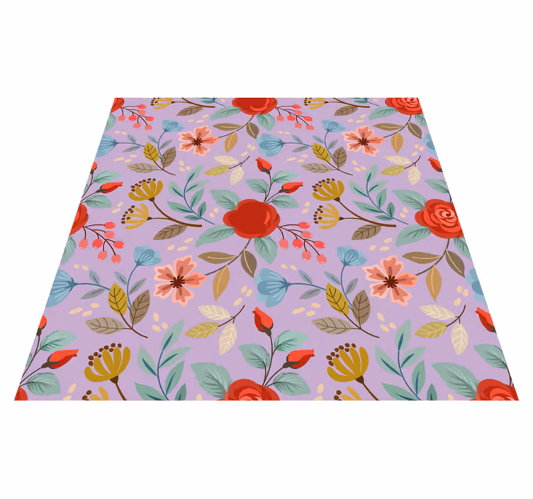 Tapis vinyle fleurs et plantes colorées - TenStickers