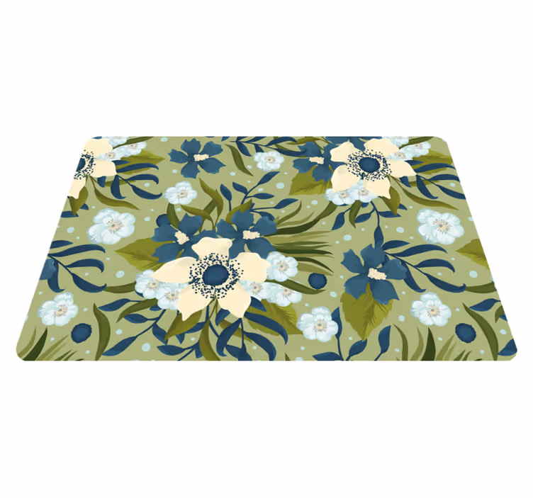 Tapis vinyle fleurs et plantes motif estival coloré - TenStickers