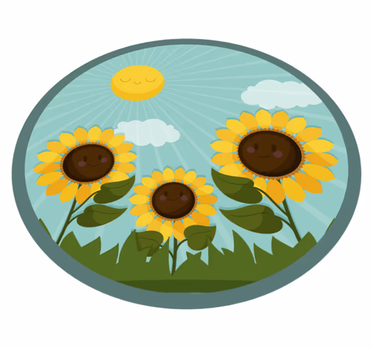 Tapis vinyle fleurs et plantes fleurs au soleil - TenStickers