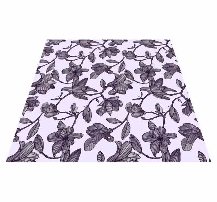 Tapis vinyle fleurs et plantes design de magnolia mignon - TenStickers
