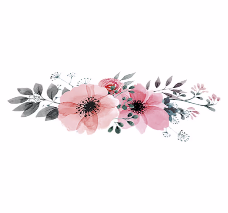 Tapis vinyle fleurs et plantes coquelicots aquarella - TenStickers