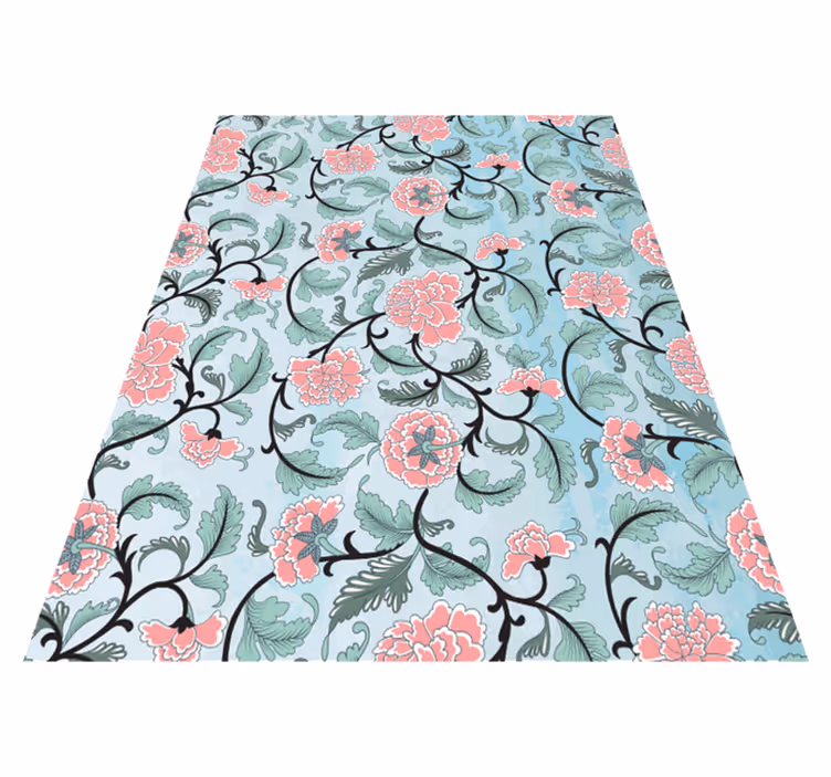 Tapis vinyle fleurs et plantes japonaises - TenStickers