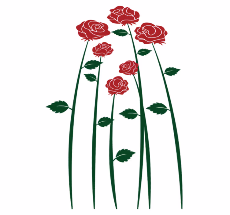 Tapis vinyle salle a manger roses rouges - TenStickers