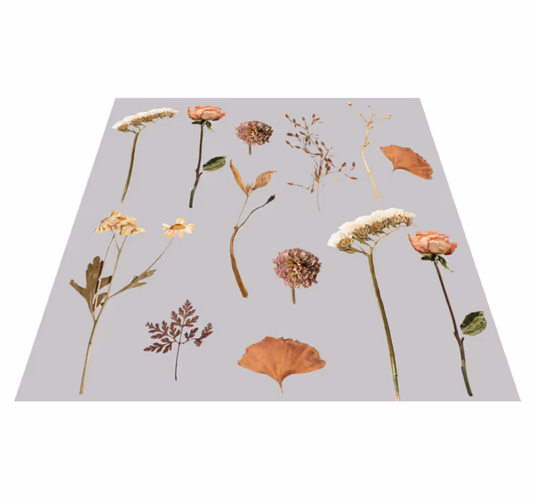 Tapis vinyle fleurs et plantes motifs fleurs séchées - TenStickers