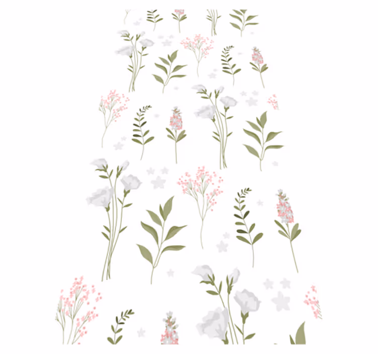 Tapis vinyle fleurs et plantes motif fleurs minimaliste - TenStickers