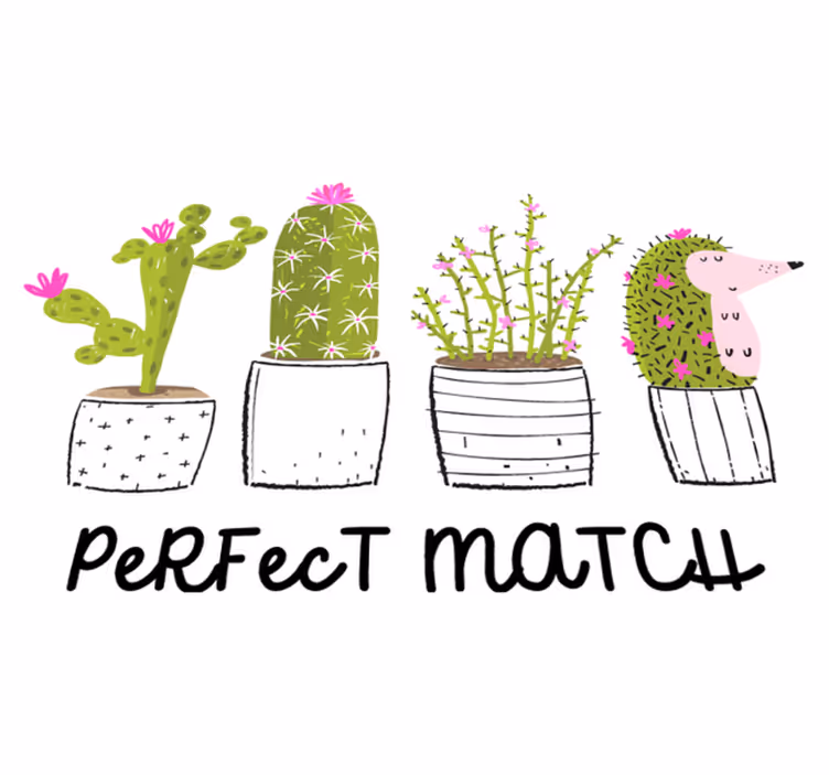 Tapis vinyle fleurs et plantes harmonie cactus - TenStickers