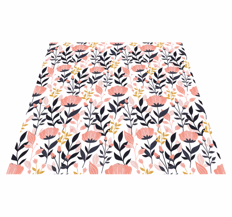 Tapis vinyle fleurs et plantes roses - TenStickers