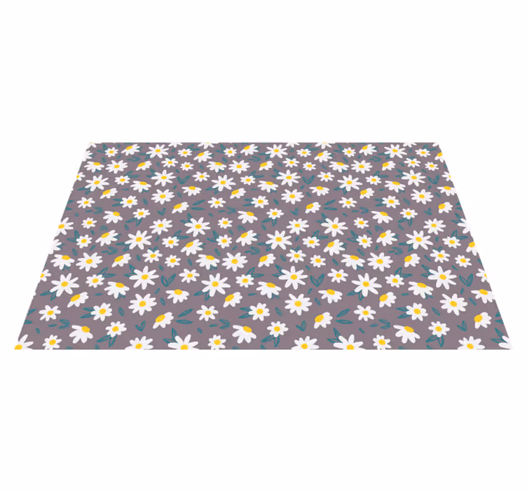 Tapis vinyle fleurs et plantes motif marguerites mignonnes - TenStickers