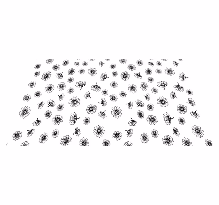 Tapis vinyle fleurs et plantes marguerites contour - TenStickers