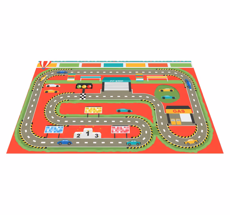 Tapis vinyle autouroute circuit de course coloré - TenStickers