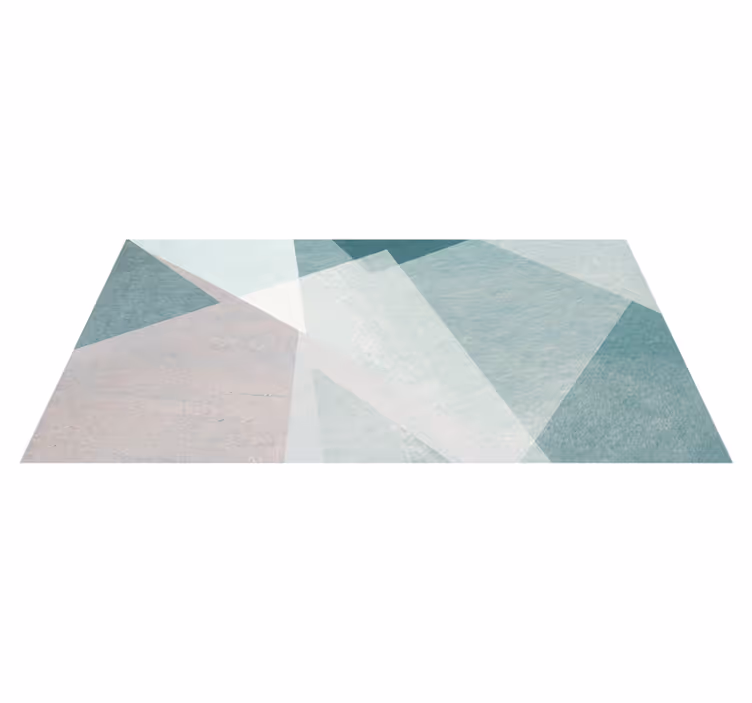 Tapis vinyles géométriques vert d'eau pastel - TenStickers