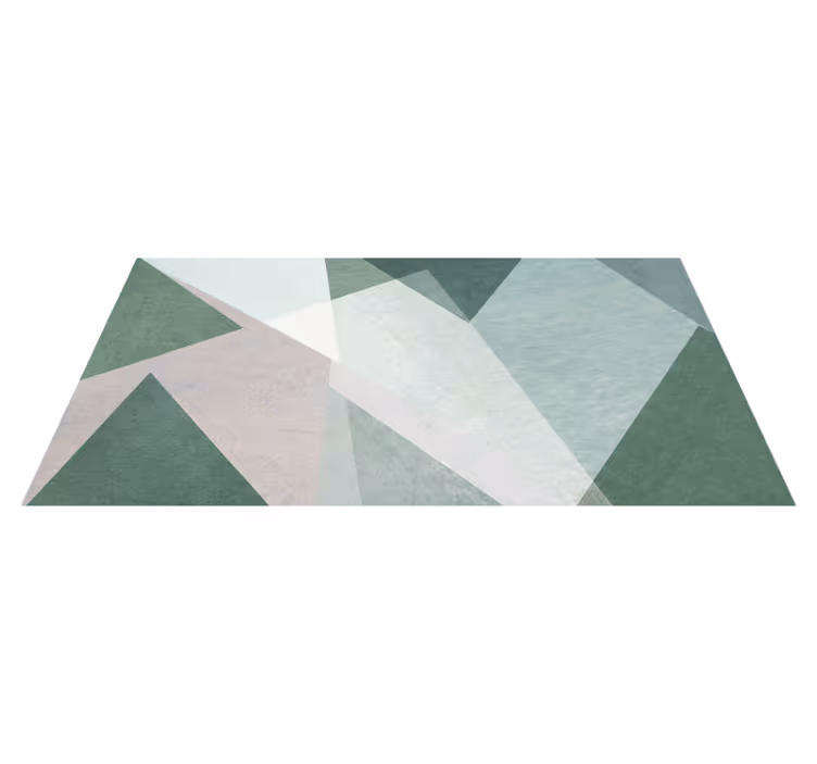 Tapis vinyles géométriques vert sauge - TenStickers