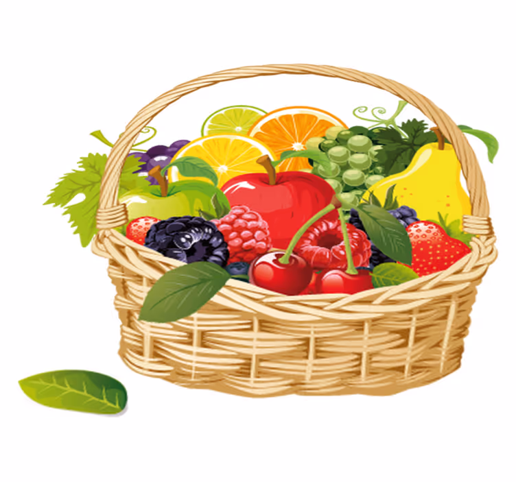 Tapis vinyle cuisine panier de fruits - TenStickers