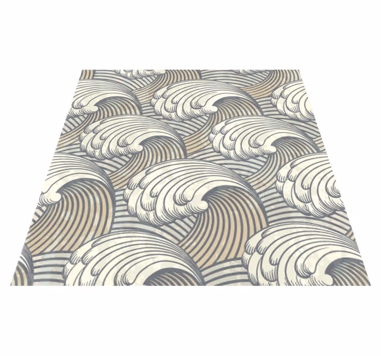 Tapis vinyle salle a manger vagues vintage - TenStickers