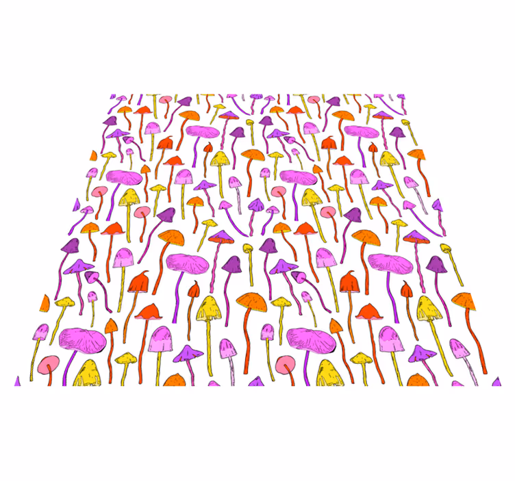 Tapis vinyle salle a manger motif champignons hallucinogènes - TenStickers