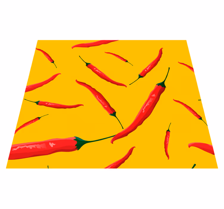 Tapis vinyle cuisine poivrons rouges et jaunes - TenStickers